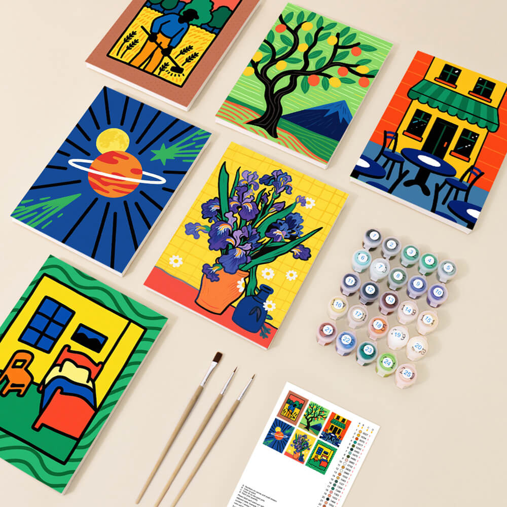 Las Obras Clásicas de Van Gogh 6 Partes Mini Pintar por Números