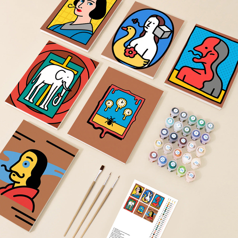Las Obras de Dalí 6 Partes Mini Pintar por Números