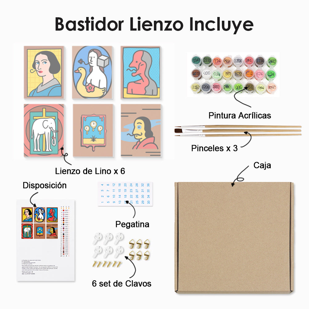 Las Obras de Dalí 6 Partes Mini Pintar por Números