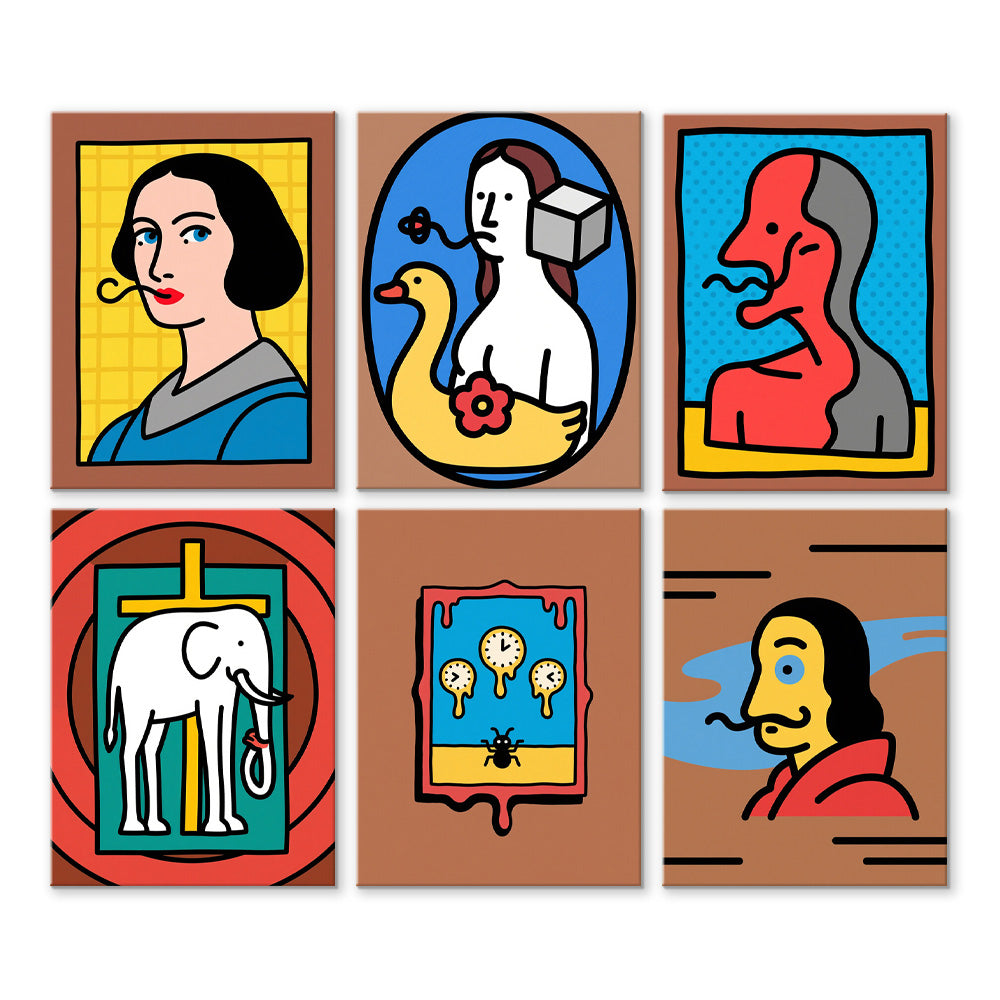 Las Obras de Dalí 6 Partes Mini Pintar por Números
