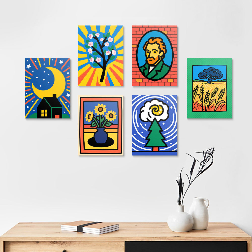 Las Obras de Van Gogh 6 Partes Mini Pintar por Números