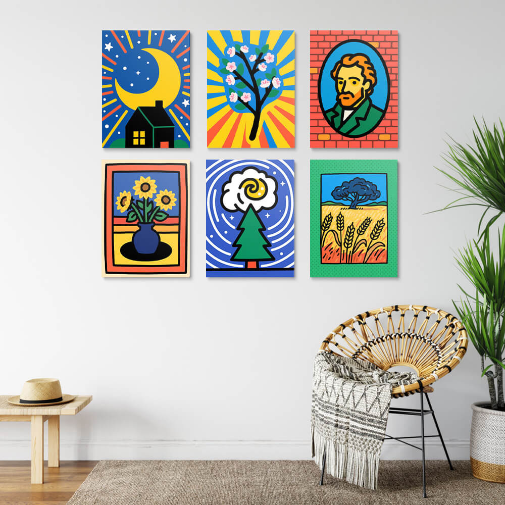 Las Obras de Van Gogh 6 Partes Mini Pintar por Números