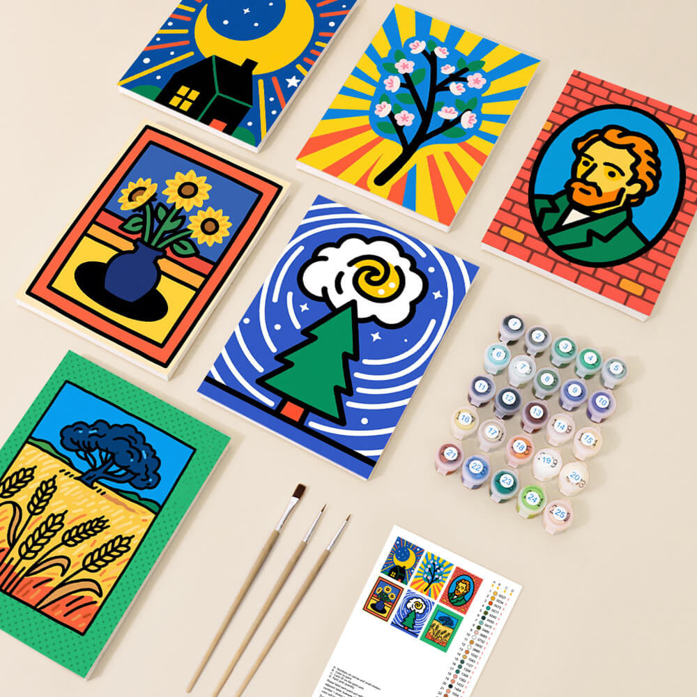 Las Obras de Van Gogh 6 Partes Mini Pintar por Números