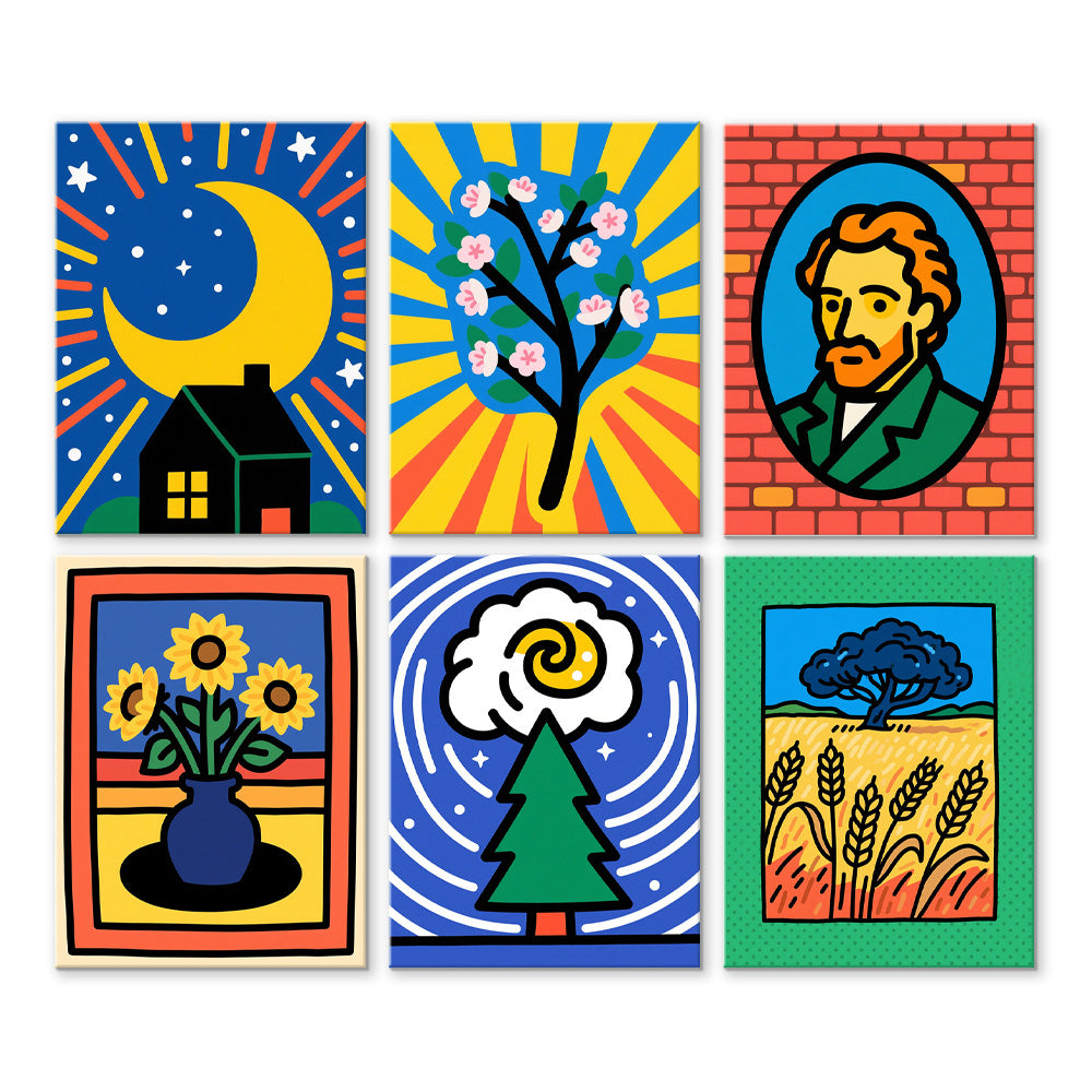 Las Obras de Van Gogh 6 Partes Mini Pintar por Números