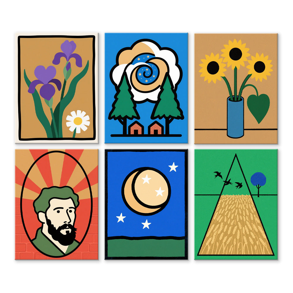Las Obras Excelentes de Van Gogh 6 Partes Mini Pintar por Números