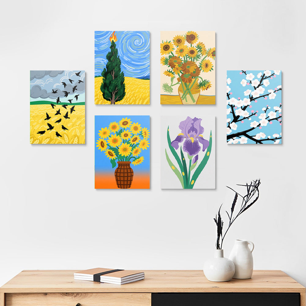 Las Obras Maestras de Van Gogh 6 Partes Mini Pintar por Números