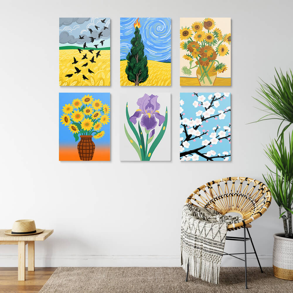 Las Obras Maestras de Van Gogh 6 Partes Mini Pintar por Números