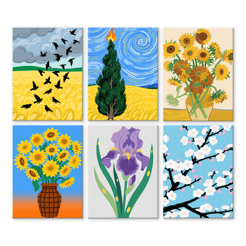 Las Obras Maestras de Van Gogh 6 Partes Mini Pintar por Números