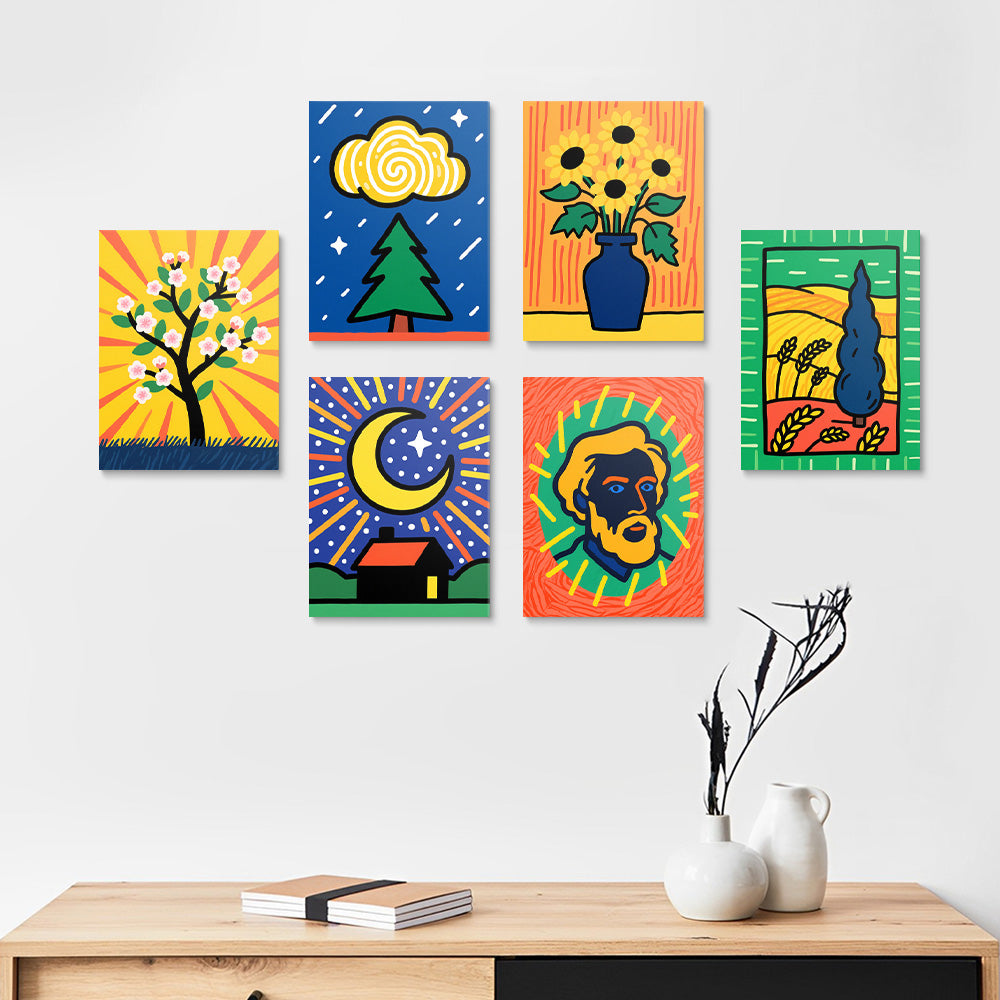 Las Pinturas Clásicas de Van Gogh 6 Partes Mini Pintar por Números