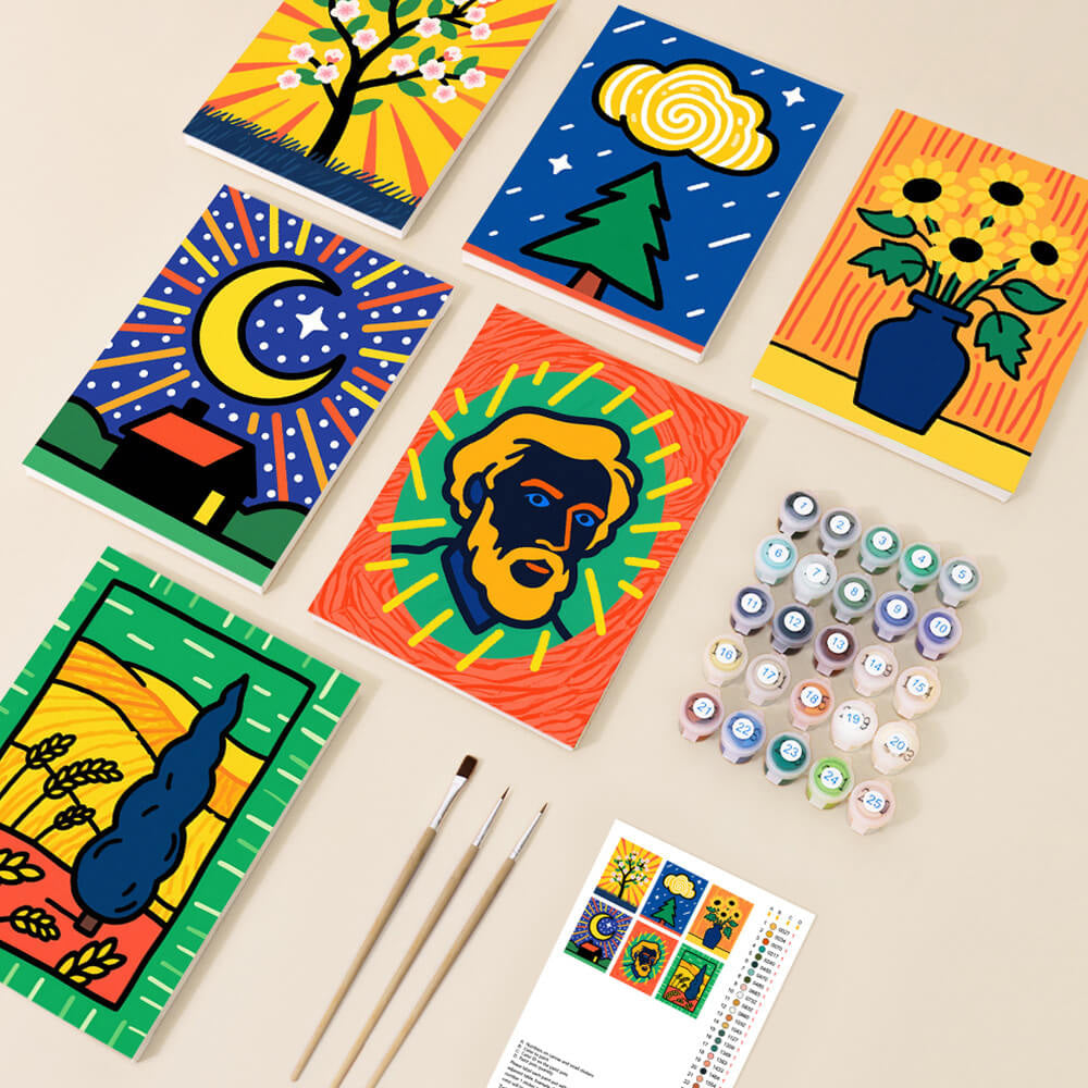 Las Pinturas Clásicas de Van Gogh 6 Partes Mini Pintar por Números