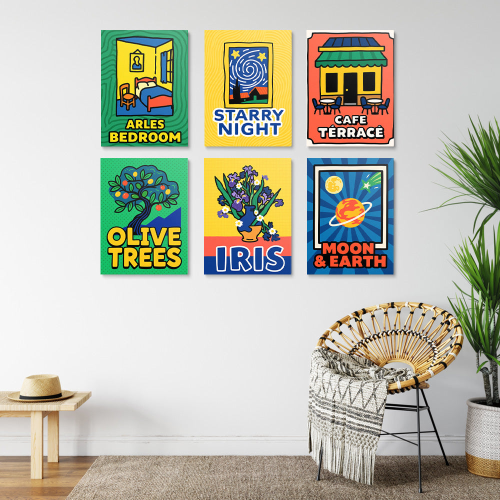 Las Pinturas de Van Gogh 6 Partes Mini Pintar por Números