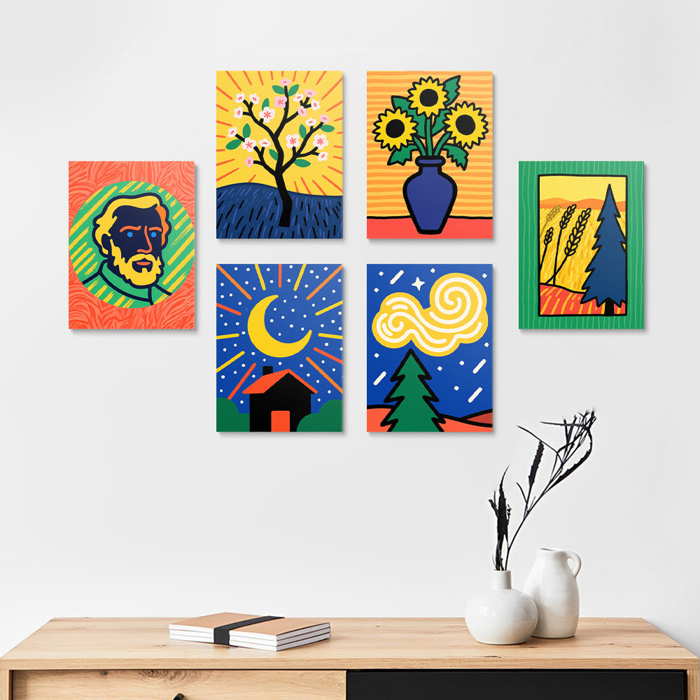 Las Pinturas de Van Gogh 6 Partes Mini Pintar por Números