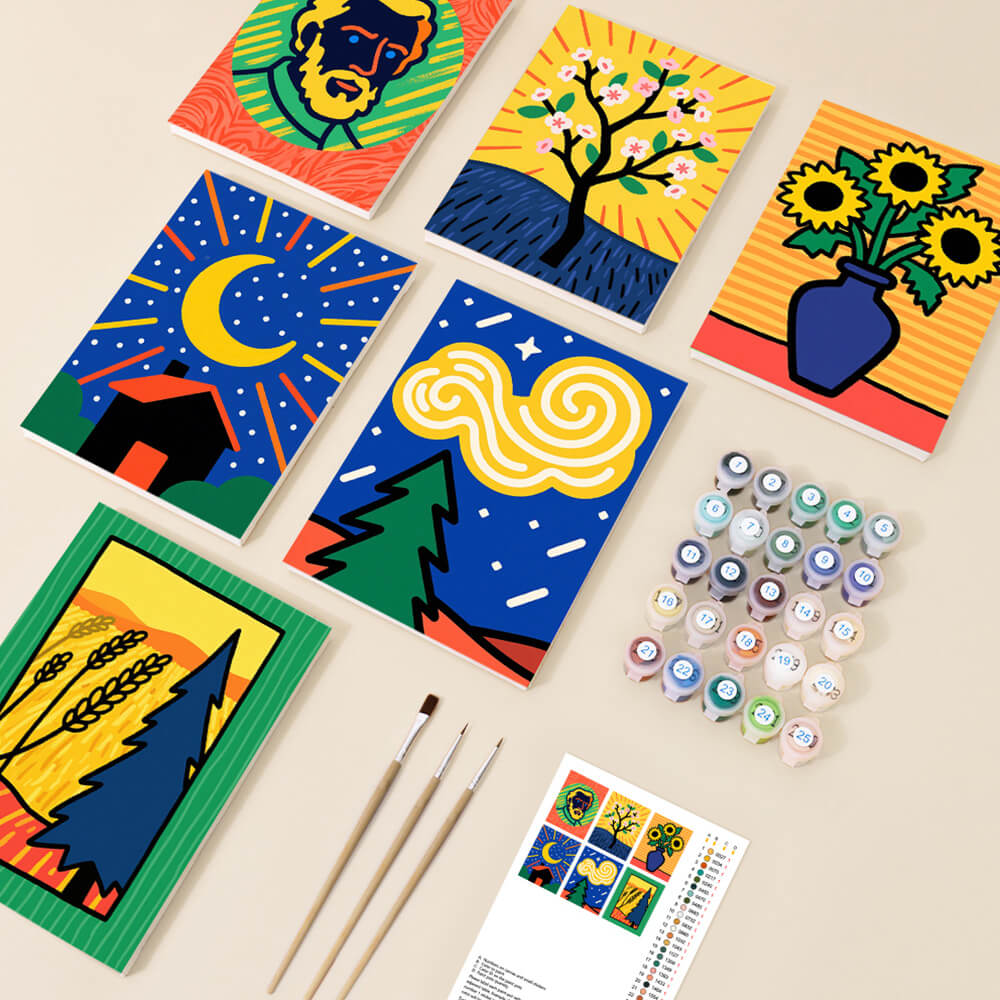 Las Pinturas de Van Gogh 6 Partes Mini Pintar por Números