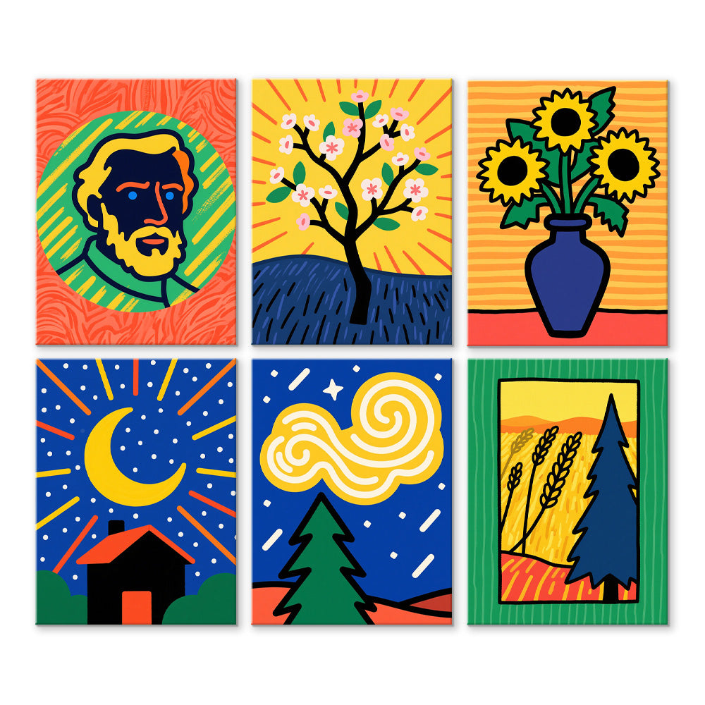 Las Pinturas de Van Gogh 6 Partes Mini Pintar por Números