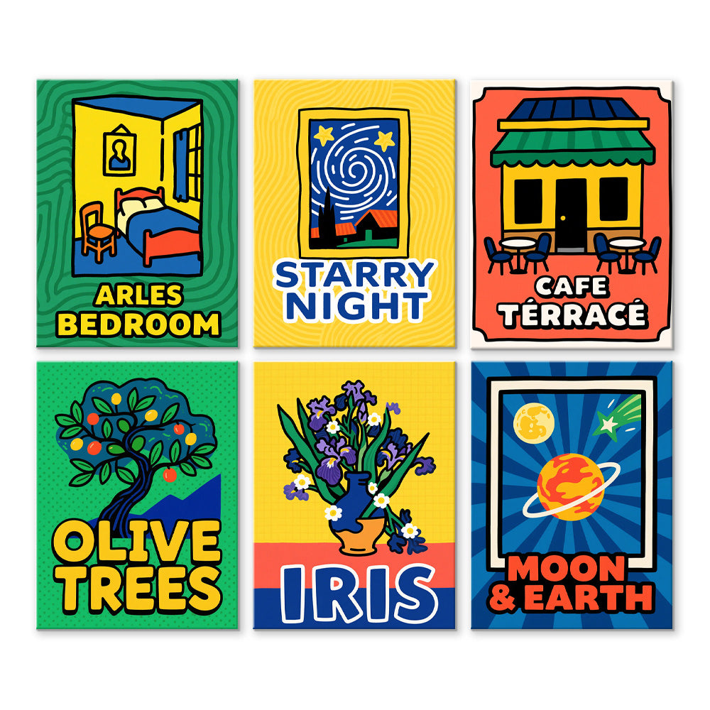 Las Pinturas de Van Gogh 6 Partes Mini Pintar por Números