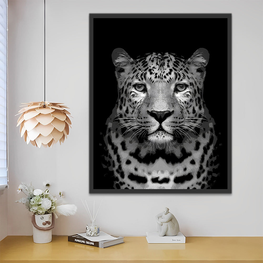 Leopardo en Blanco y Negro Pintar por Números
