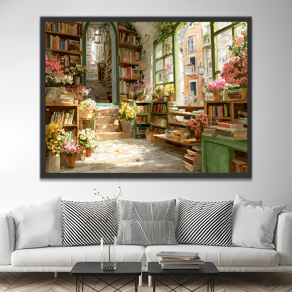 Librería Llena de Flores Pintar por Números
