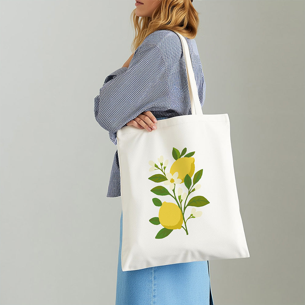 Limones Amarillos y Flores Blancas Bolsa de Lienzo Pintar por Números