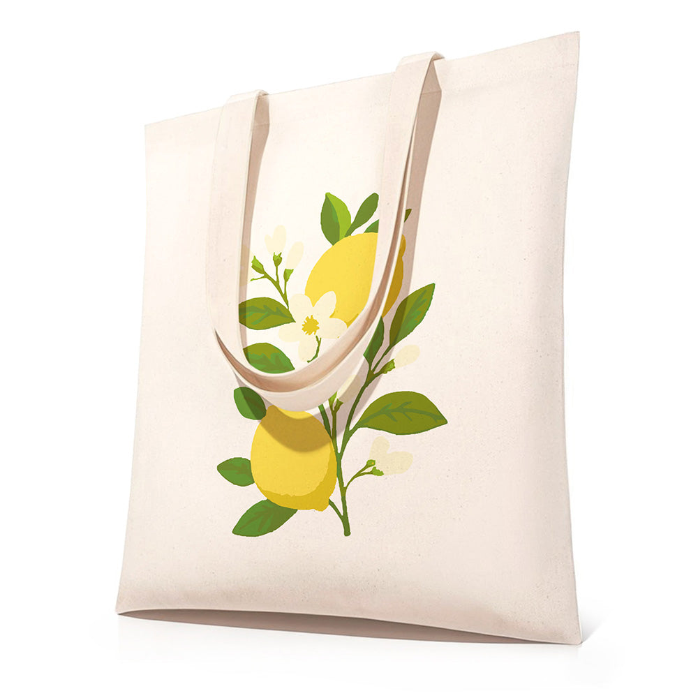 Limones Amarillos y Flores Blancas Bolsa de Lienzo Pintar por Números