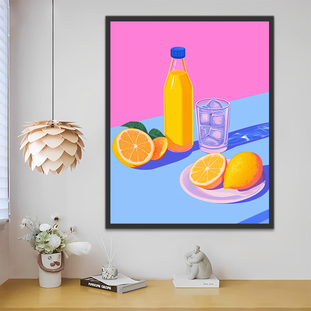 Limones Amarillos y Jugo de Frutas Pintar por Números