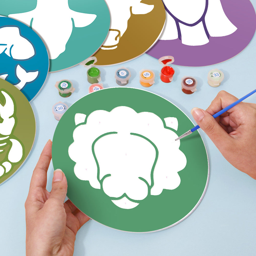 Logotipo de Constelación de Dibujos Animados 12 Salvamanteles Pintar por Números