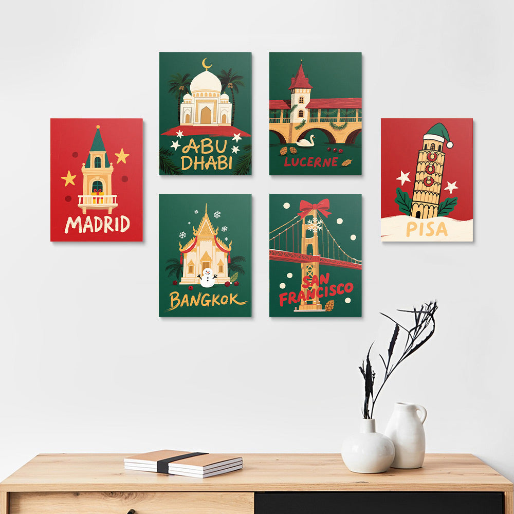 Los Lugares Conocidos en Navidad 6 Partes Mini Pintar por Números