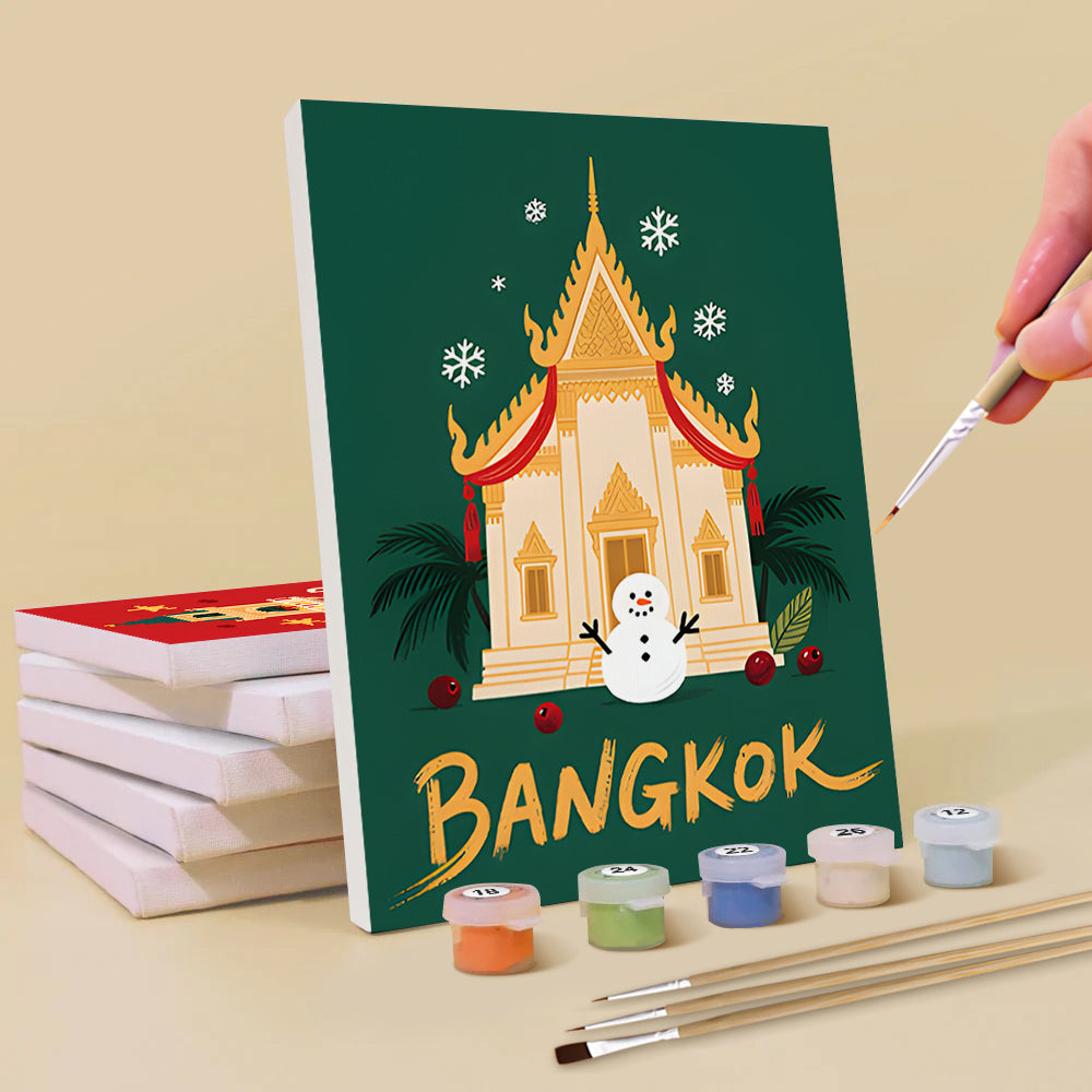 Los Lugares Conocidos en Navidad 6 Partes Mini Pintar por Números