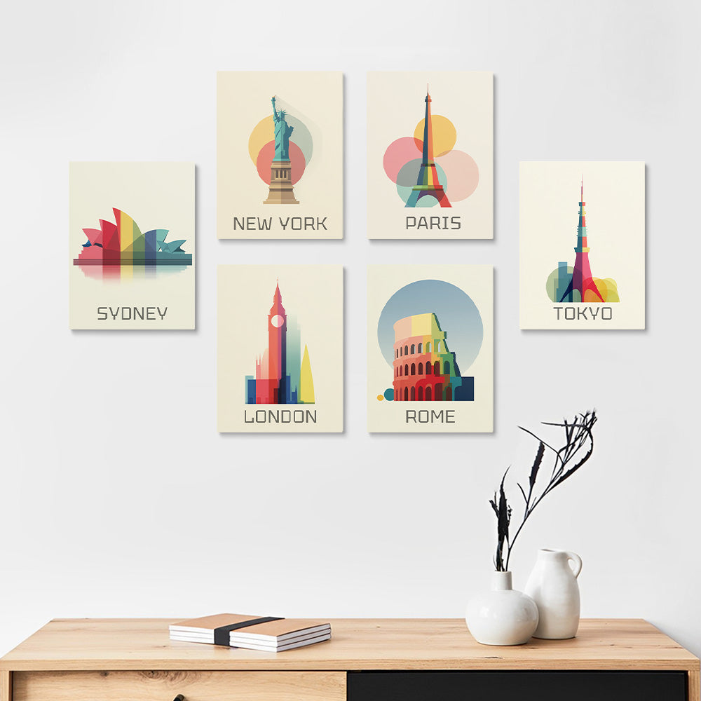 Lugar Conocido de Ciudad 6 Partes Mini Pintar por Números