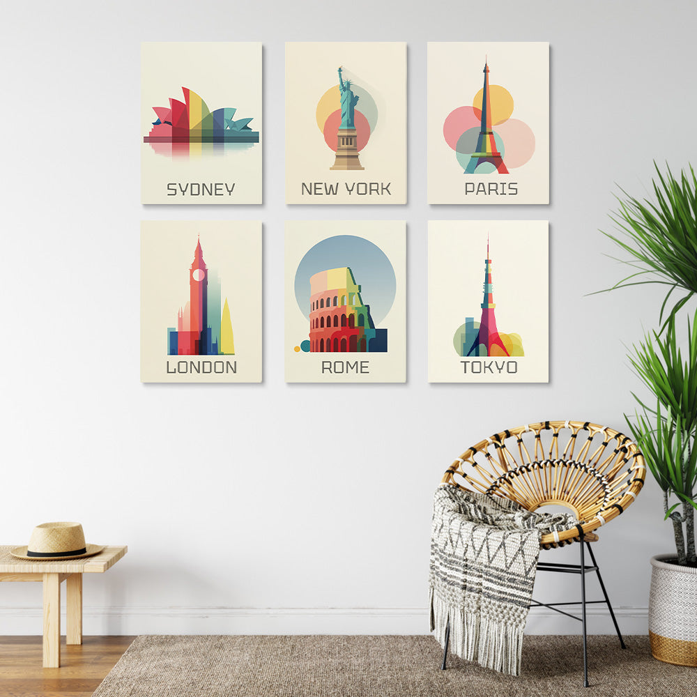Lugar Conocido de Ciudad 6 Partes Mini Pintar por Números