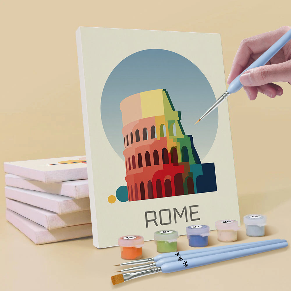 Lugar Conocido de Ciudad 6 Partes Mini Pintar por Números