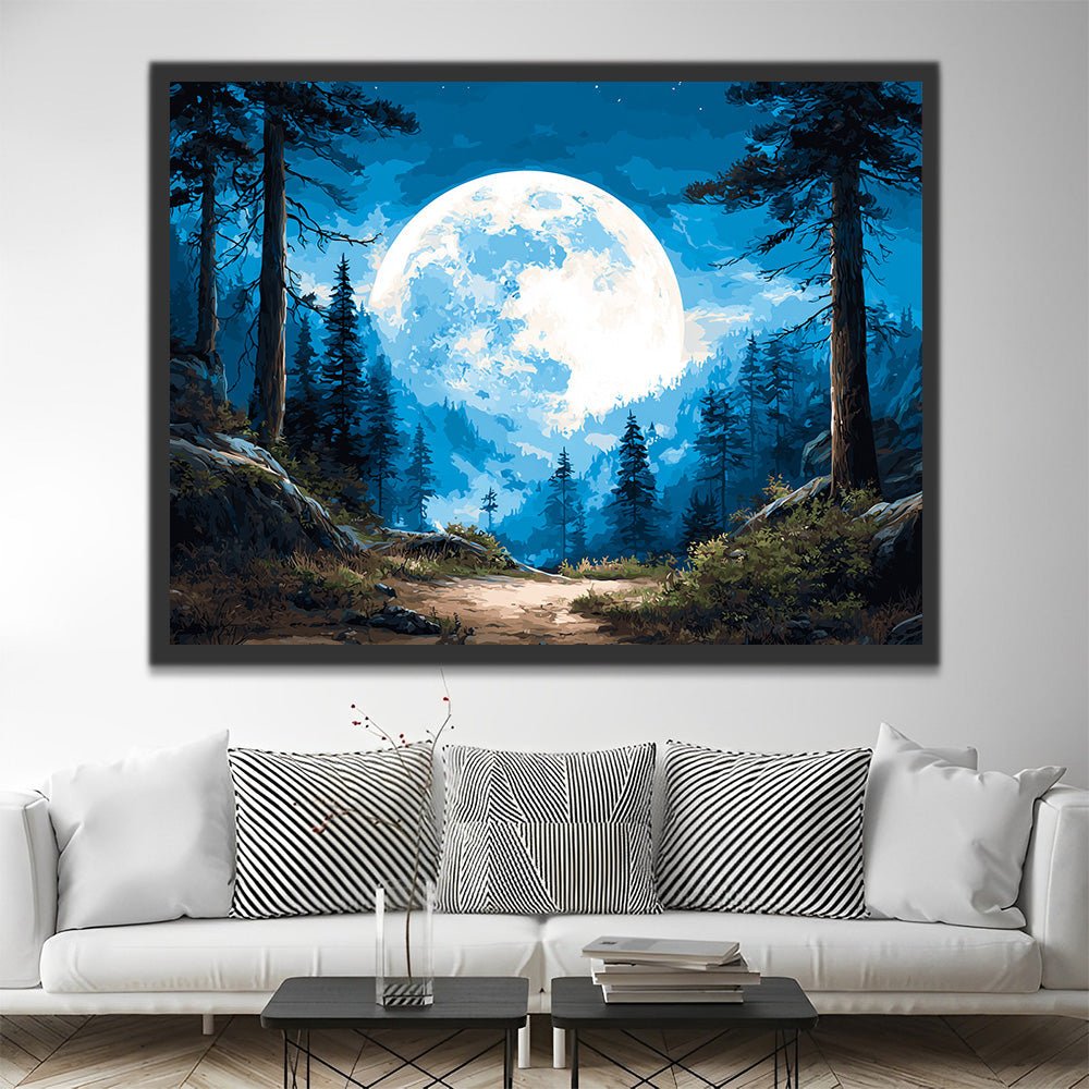 Luna Grande en el Bosque Pintar por Números