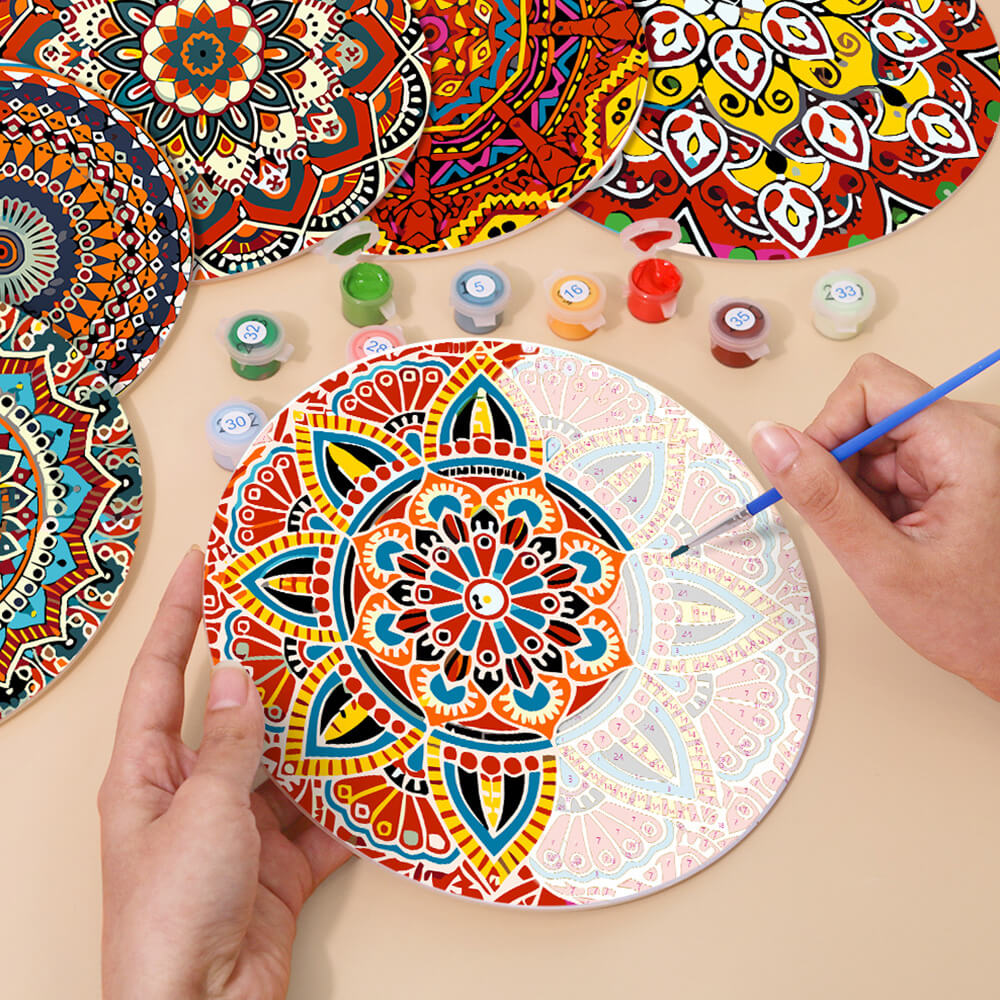 Mandala Complejo 6 Salvamanteles Pintar por Números