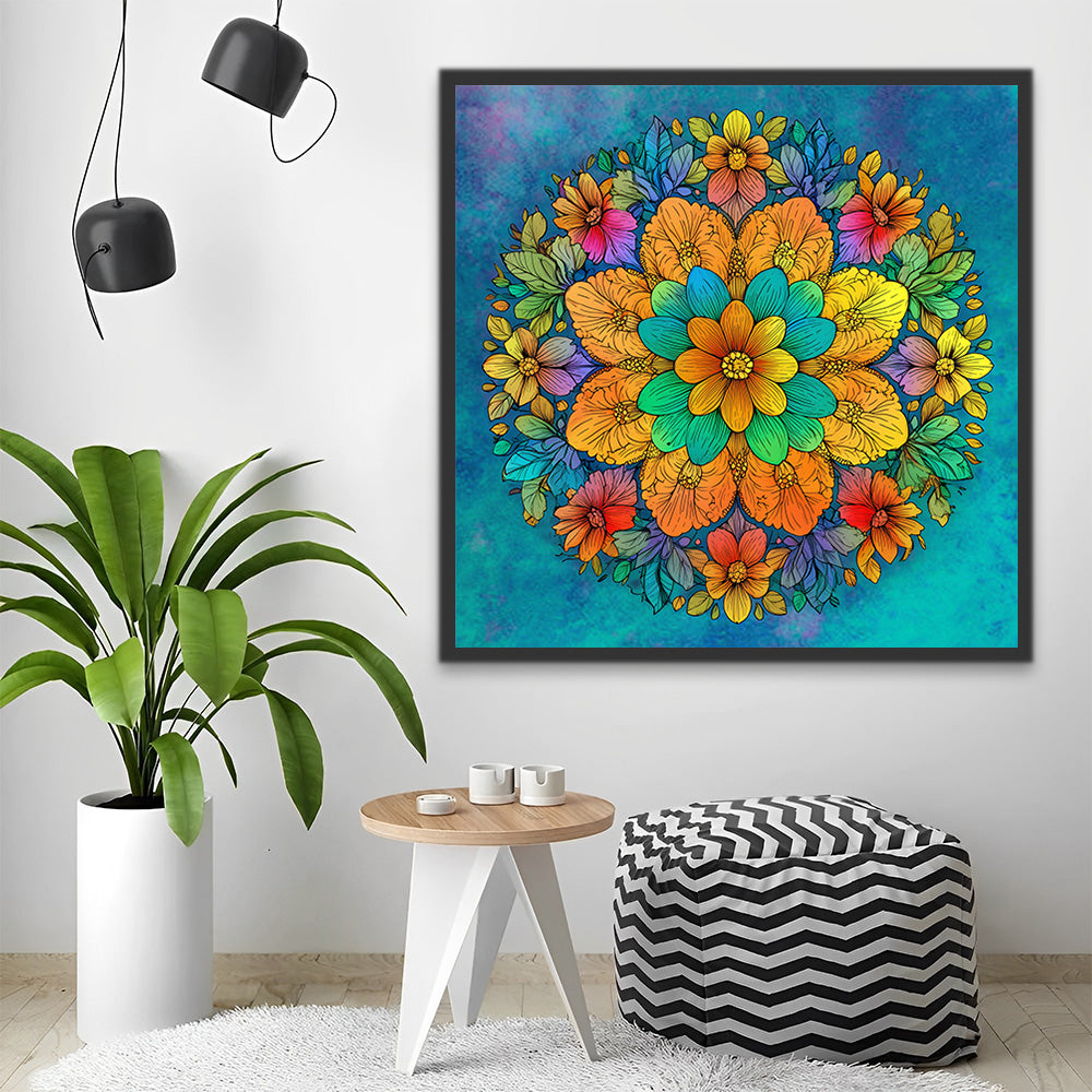 Mandala de Flores Pintar por Números