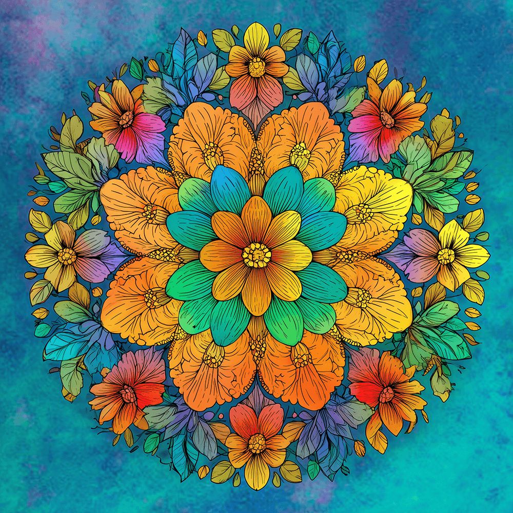 Mandala de Flores Pintar por Números