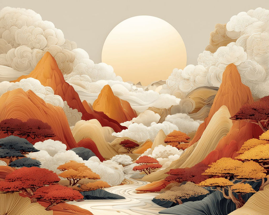 Mar de Nubes y Montañas al Amanecer Pintar por Números