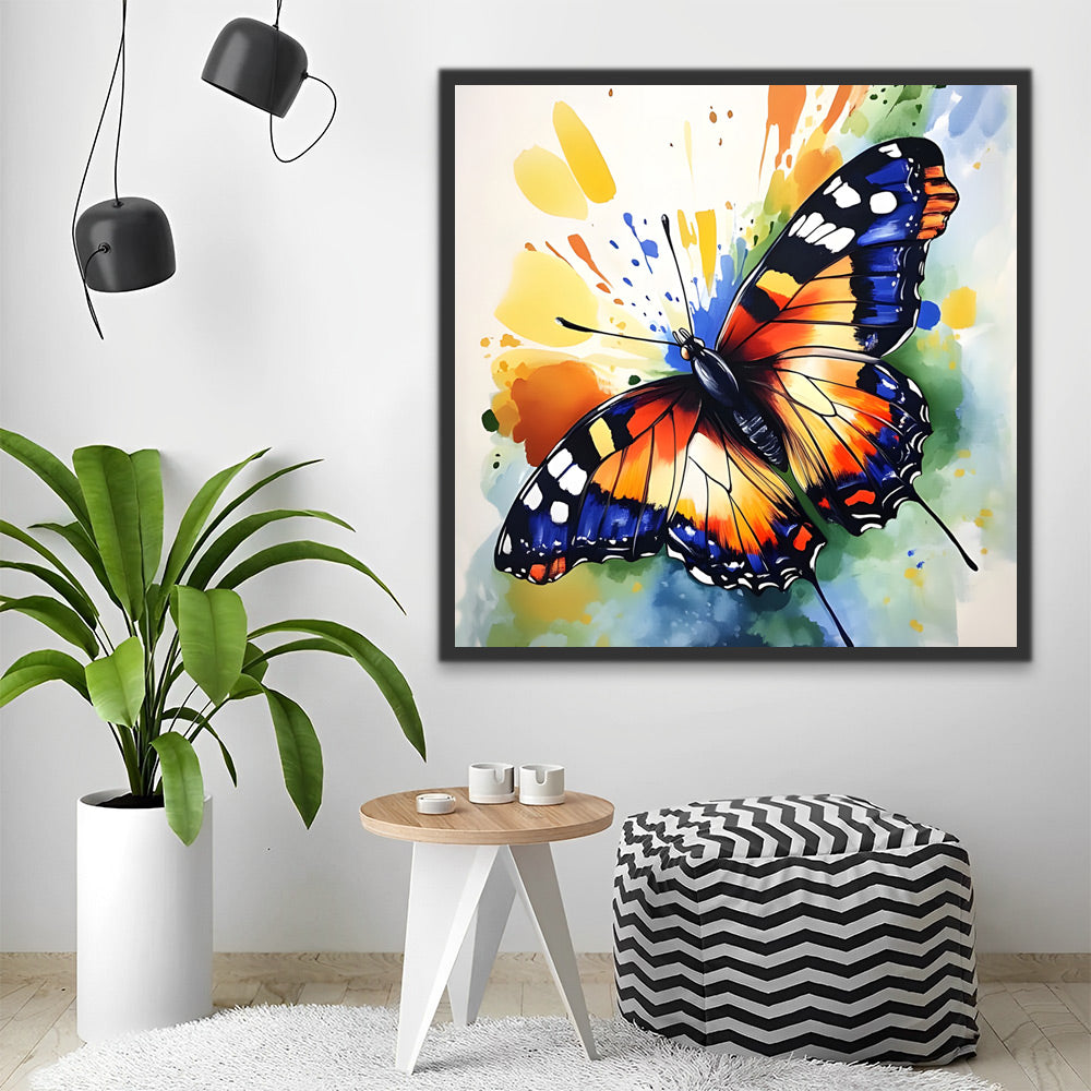 Mariposa Volando y Fondo Colorido Pintar por Números