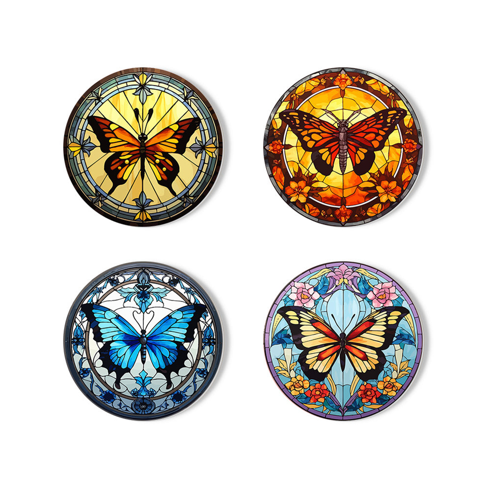 Mariposas Hermosas 4 Posavasos Pintar por Números