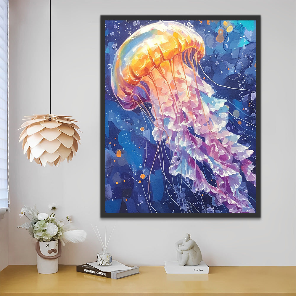 Medusas Moradas y Doradas en el Mar Pintar por Números