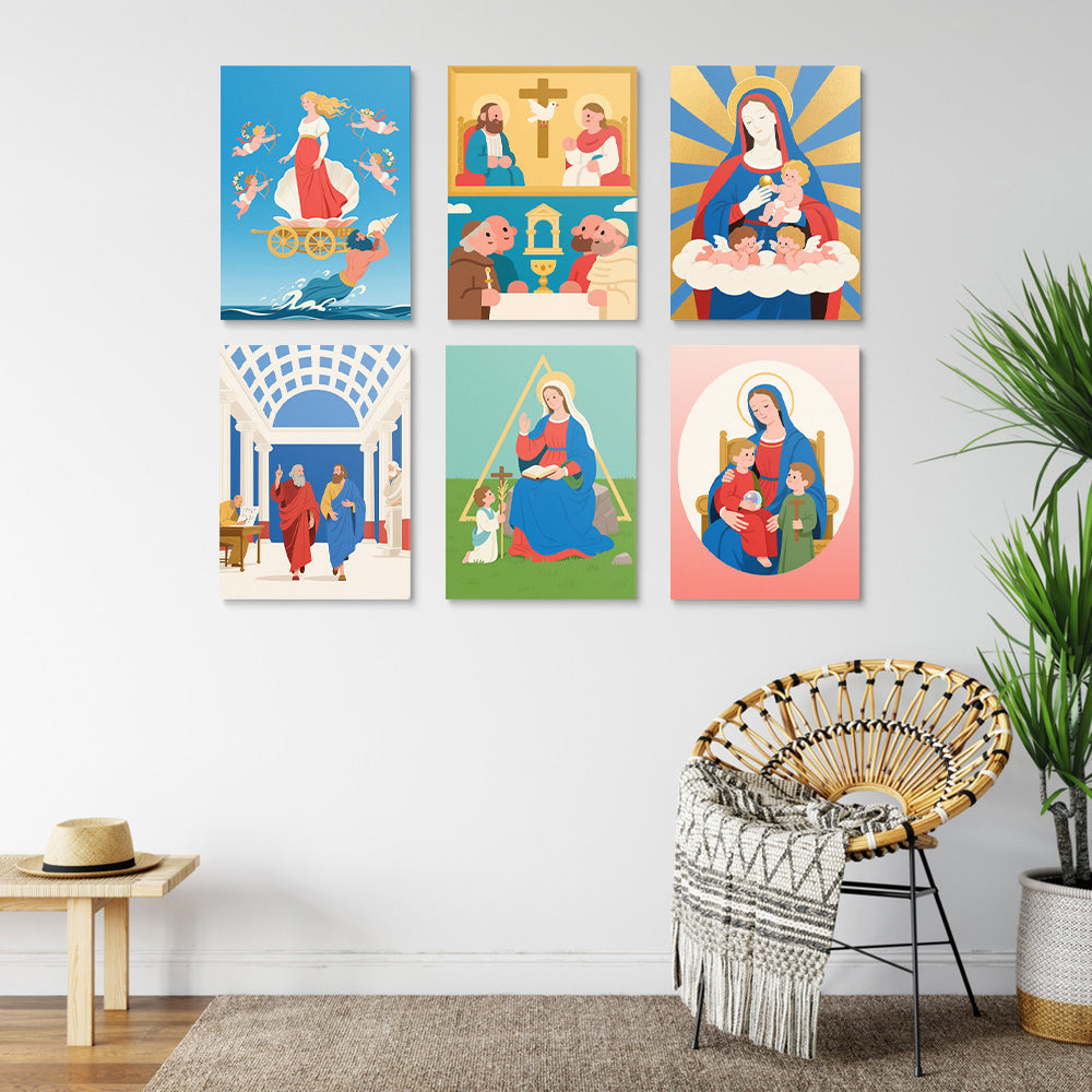 Mitología Cristiana 6 Partes Mini Pintar por Números
