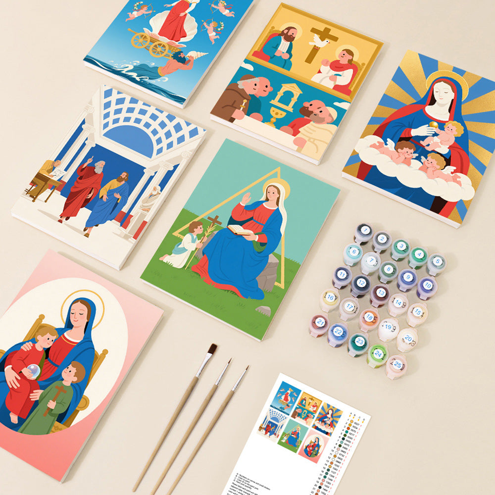 Mitología Cristiana 6 Partes Mini Pintar por Números