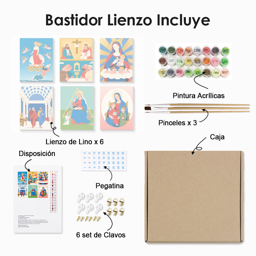 Mitología Cristiana 6 Partes Mini Pintar por Números