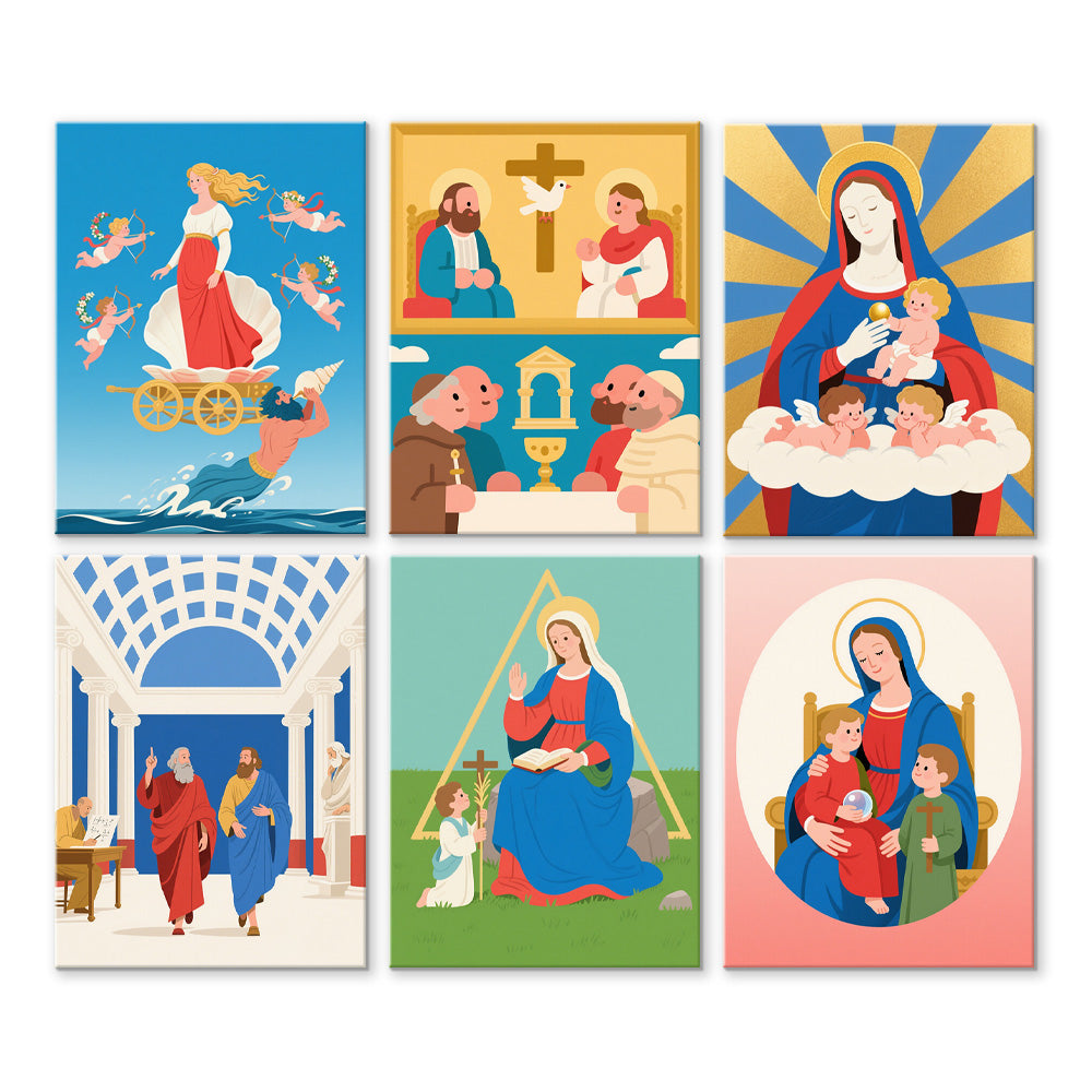 Mitología Cristiana 6 Partes Mini Pintar por Números