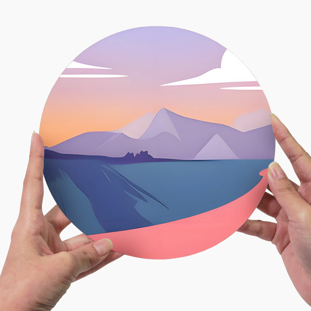 Montañas al Atardecer 6 Salvamanteles Pintar por Números