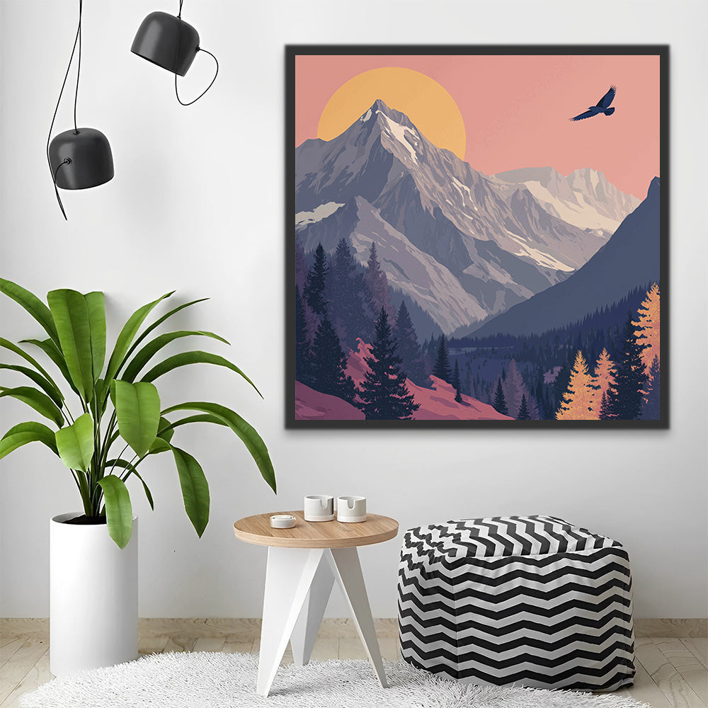 Montañas y Bosques Majestuosos Pintar por Números