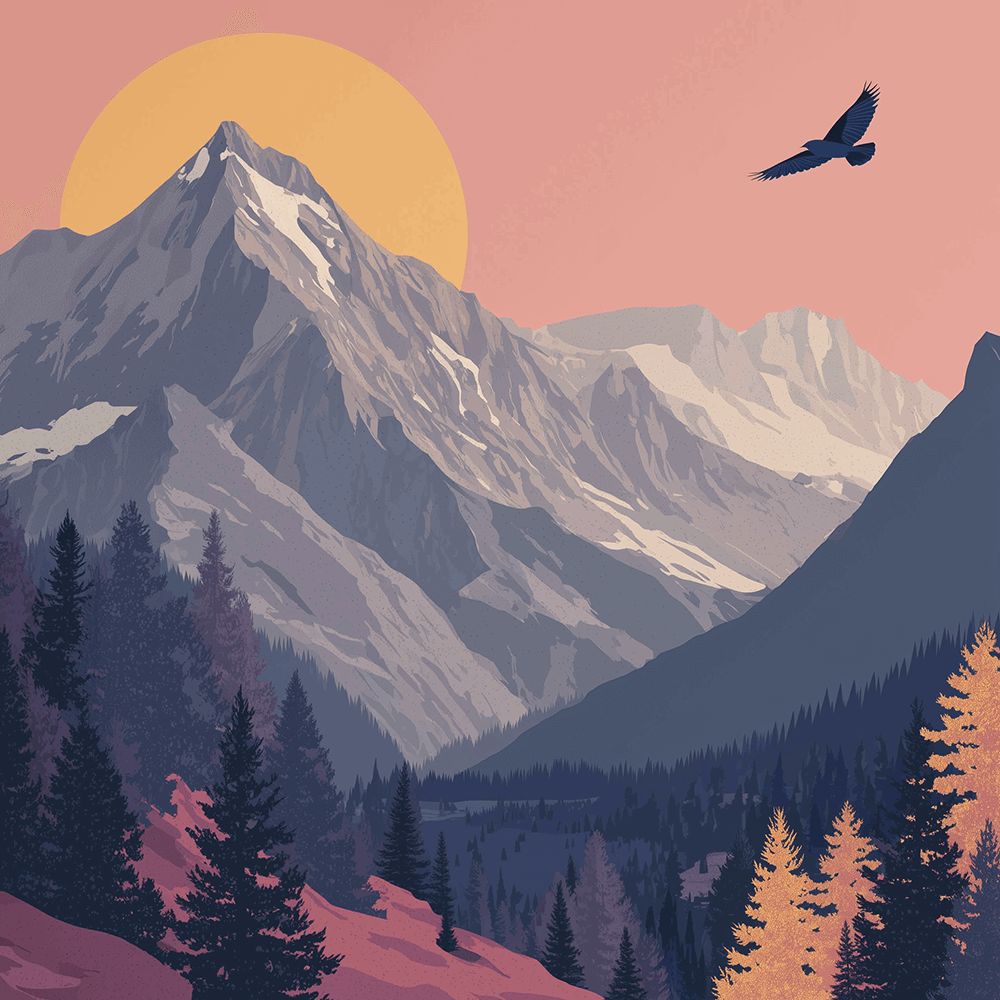 Montañas y Bosques Majestuosos Pintar por Números