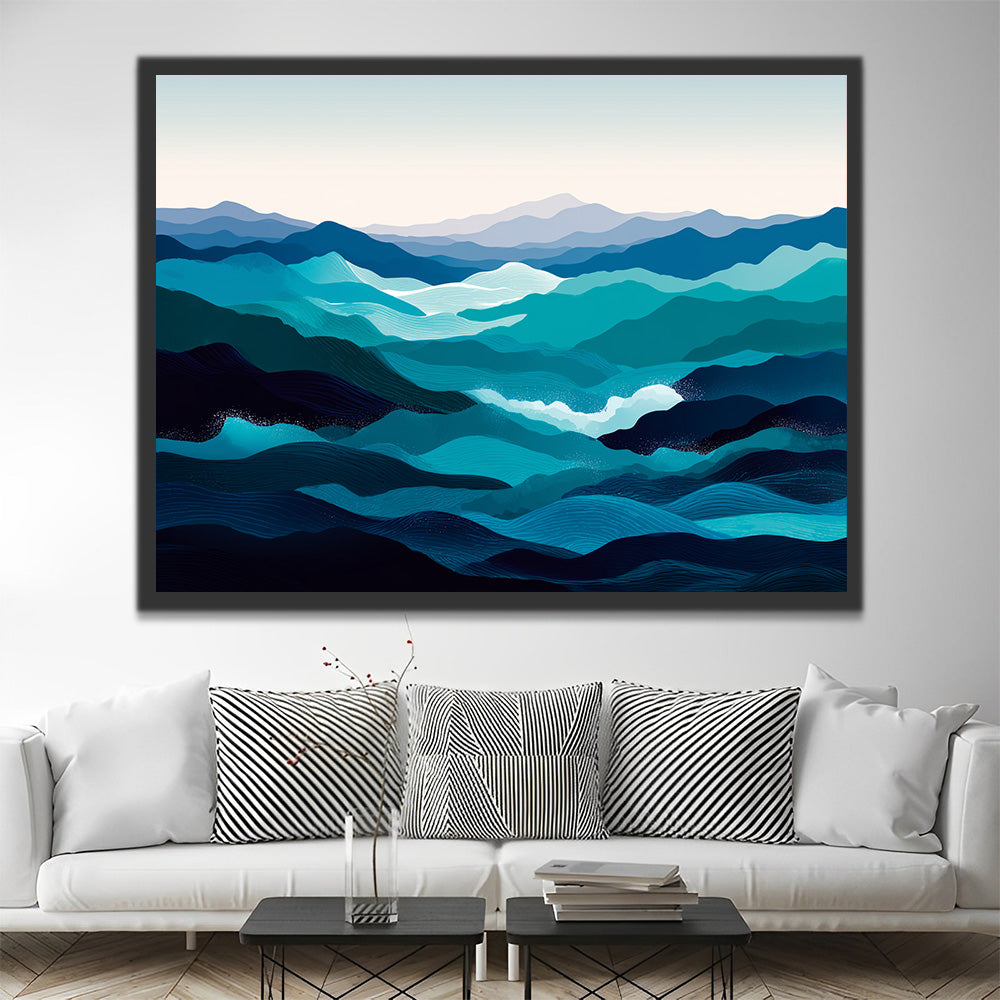 Muchas Capas de Olas Verdes Pintar por Números