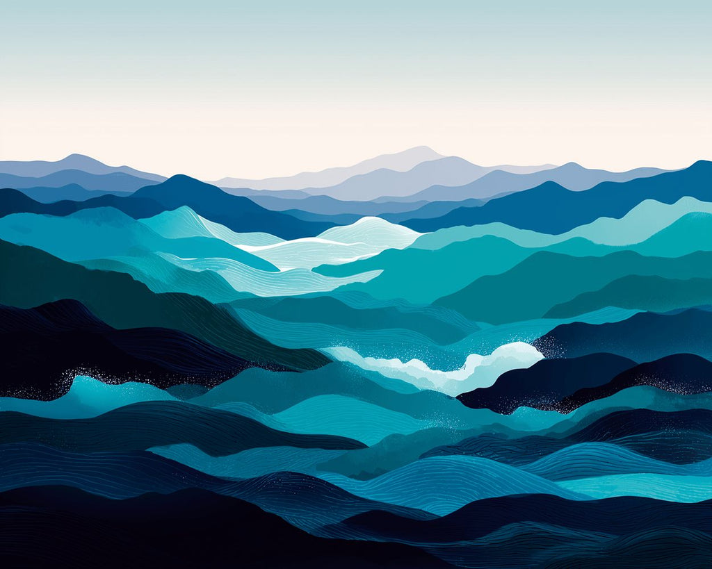 Muchas Capas de Olas Verdes Pintar por Números