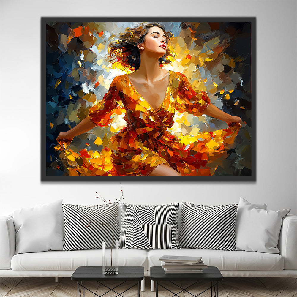 Mujer Bailando con Felicidad Pintar por Números