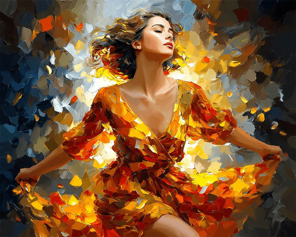 Mujer Bailando con Felicidad Pintar por Números