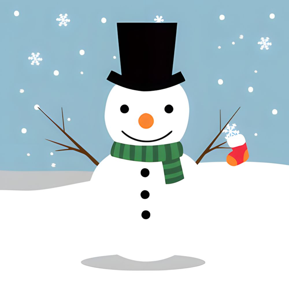 Muñeco de Nieve y Calcetín Navideño Pintar por Números
